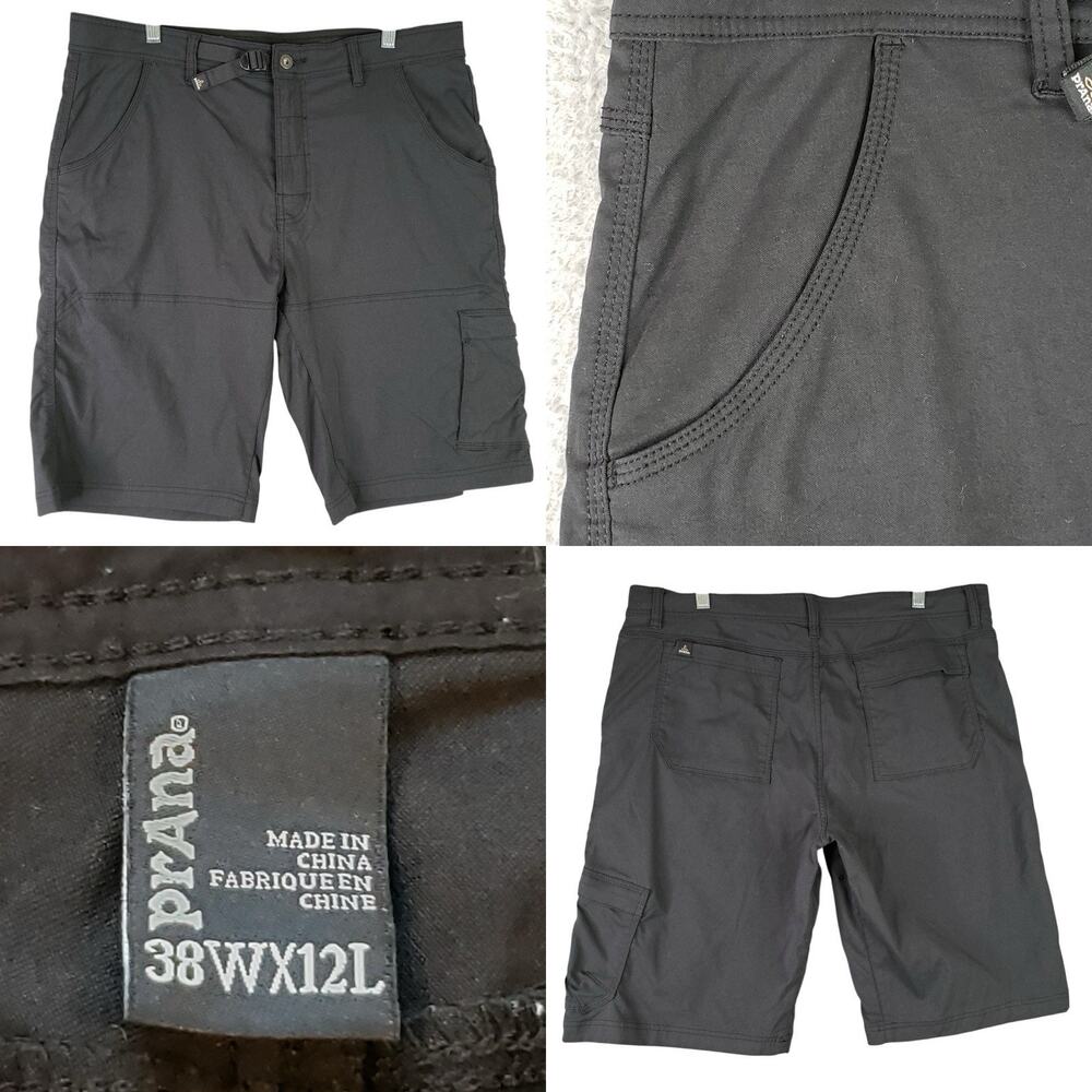 prAna Men’s Black Stretch Zion Cargo Shorts